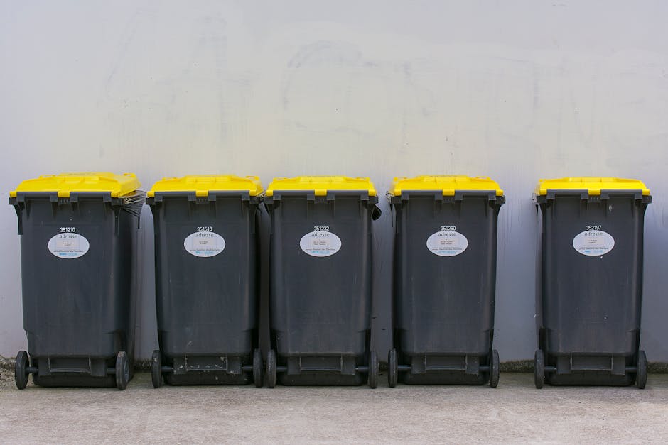 Three large black plastic rubbish bags, tightly gathered and tied at the top, are positioned on the pavement beside a wooden fence with vertical slats. The bags appear full, possibly containing household waste or garden debris, with some visible text or branding partially obscured on the packaging. The background shows dense foliage of a leafy tree, providing a natural canopy above the fence. The scene is set outdoors on a street with a curb and asphalt pavement, and the lighting suggests an overcast or shaded environment. This arrangement of waste is typical of private disposal services like those offered by Rubbish Collection Pimlico, which provides independent rubbish removal that may include on-site clearance for residential properties. The overall scene reflects a typical outdoor waste collection point, ready for collection or disposal, in an urban or suburban setting within the Pimlico area.